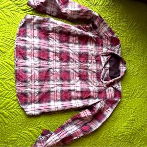 Eddie Bauer Red and White Plaid Button Down Shirt